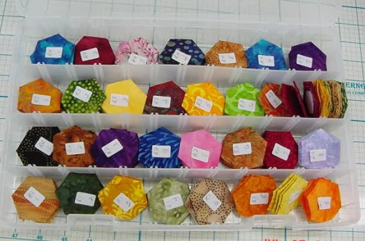 Hexagons Ready for Sewing